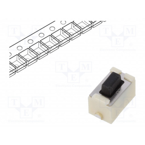 EVQ5PN05K; Microswitch TACT; SPST; Pos: 2; 0.05A/12VDC; SMT; 6x3.5x3.5mm; 5mm; PANASONIC