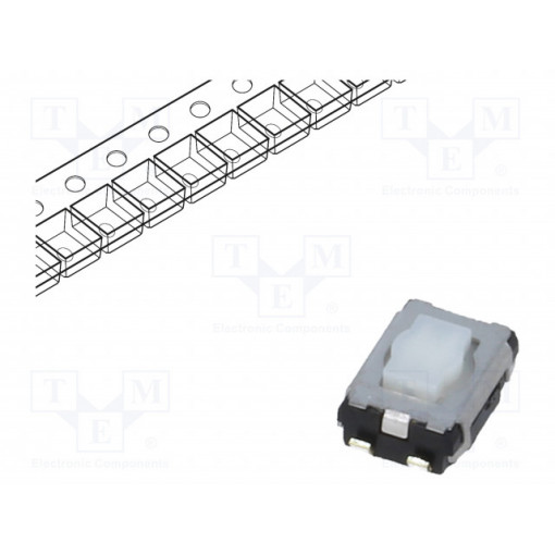 EVQP2002M; Microswitch TACT; SPST; Pos: 2; 0.02A/15VDC; SMT; none; 2.1mm; white; PANASONIC