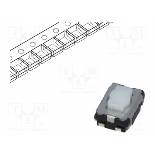 EVQP2002W; Microswitch TACT; SPST; Pos: 2; 0.02A/15VDC; SMT; none; 2.5mm; white; PANASONIC