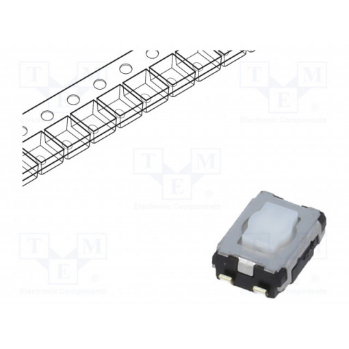 EVQP2402M; Microswitch TACT; SPST; Pos: 2; 0.02A/15VDC; SMT; none; 2.1mm; white; PANASONIC