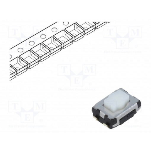 EVQP2402W; Microswitch TACT; SPST; Pos: 2; 0.02A/15VDC; SMT; none; 2.5mm; white; PANASONIC