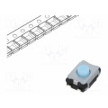 EVQP2H02B; Microswitch TACT; SPST; Pos: 2; 0.02A/15VDC; SMT; none; 2.5mm; blue; PANASONIC