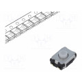 EVQP2K02Q; Microswitch TACT; SPST; Pos: 2; 0.02A/15VDC; SMT; none; 2.5mm; grey; PANASONIC