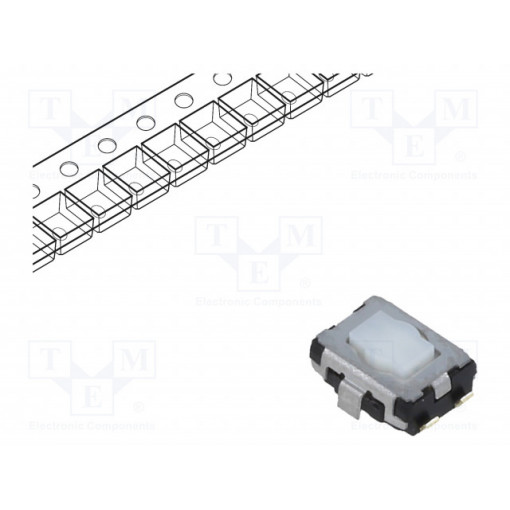 EVQP2P02M; Microswitch TACT; SPST; Pos: 2; 0.02A/15VDC; SMT; none; 2.1mm; white; PANASONIC