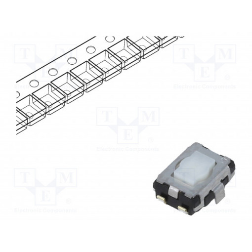 EVQP2T02M; Microswitch TACT; SPST; Pos: 2; 0.02A/15VDC; SMT; none; 2.1mm; white; PANASONIC