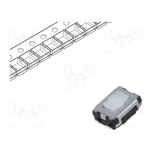 EVQP2V02M; Microswitch TACT; SPST; Pos: 2; 0.02A/15VDC; SMT; none; 2.1mm; white; PANASONIC
