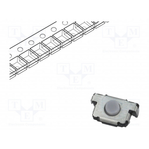 EVQP4KB3Q; Microswitch TACT; SPST; Pos: 2; 0.02A/12VDC; SMT; 6x3.5x3.5mm; grey; PANASONIC