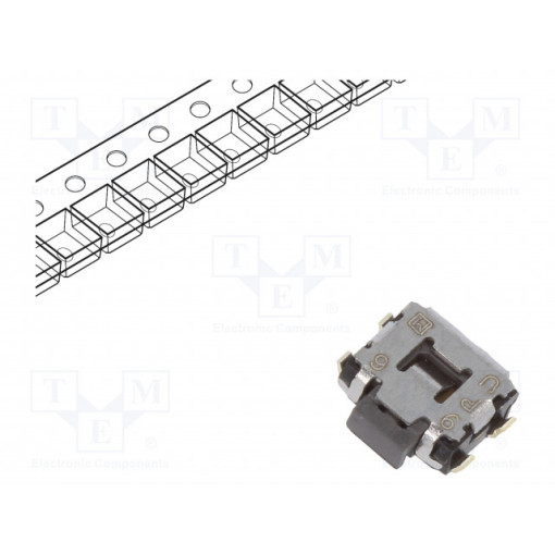 EVQP7D01P; Microswitch TACT; SPST; Pos: 2; 0.05A/12VDC; SMT; 2.2N; 1.35mm; PANASONIC