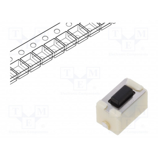 EVQPE104K; Microswitch TACT; SPST; Pos: 2; 0.05A/12VDC; 6x3.5x3.5mm; 4.3mm; PANASONIC
