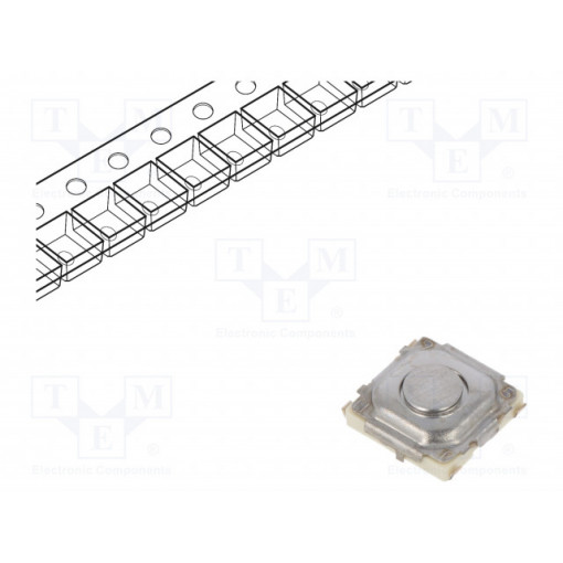 EVQPT5A15; Microswitch TACT; SPST; Pos: 2; 0.02A/15VDC; SMT; none; 1.6N; 1.5mm; PANASONIC