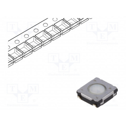 EVQQ2B01W; Microswitch TACT; SPST; Pos: 2; 0.02A/15VDC; SMT; none; 0.5N; 2mm; PANASONIC