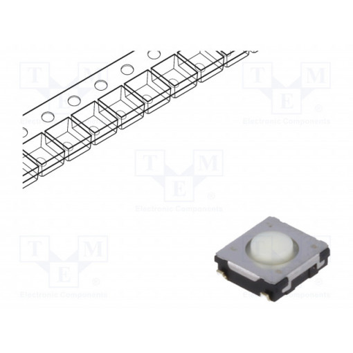 EVQQ2B02W; Microswitch TACT; SPST; Pos: 2; 0.02A/15VDC; SMT; none; 0.5N; 2.5mm; PANASONIC