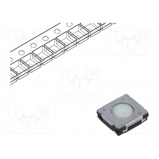 EVQQ2F01W; Microswitch TACT; SPST; Pos: 2; 0.02A/15VDC; SMT; none; 1N; 2mm; PANASONIC
