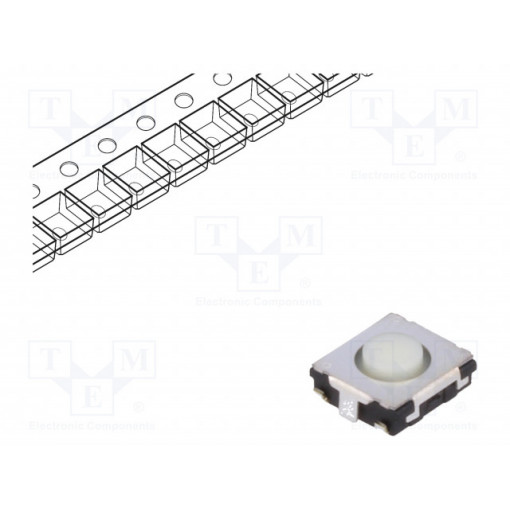 EVQQ2M02W; Microswitch TACT; SPST; Pos: 2; 0.02A/15VDC; SMT; none; 1.3N; 2.5mm; PANASONIC
