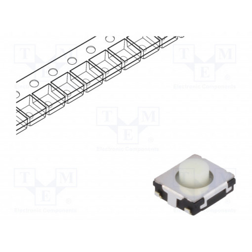 EVQQ2M03W; Microswitch TACT; SPST; Pos: 2; 0.02A/15VDC; SMT; none; 1.3N; 3.1mm; PANASONIC