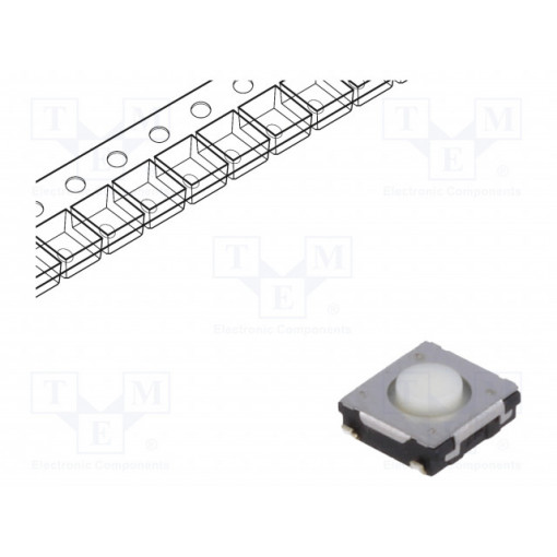 EVQQ2P02W; Microswitch TACT; SPST; Pos: 2; 0.02A/15VDC; SMT; none; 1.6N; 2.5mm; PANASONIC