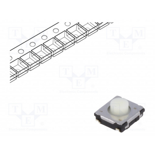 EVQQ2P03W; Microswitch TACT; SPST; Pos: 2; 0.02A/15VDC; SMT; none; 1.6N; 3.1mm; PANASONIC