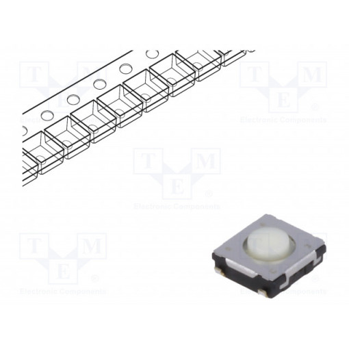 EVQQ2U02W; Microswitch TACT; SPST; Pos: 2; 0.02A/15VDC; SMT; none; 2.6N; 2.5mm; PANASONIC