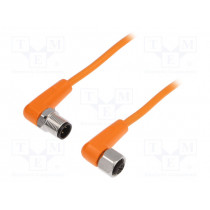 VDOAH040VAS02,5E04STAH040VAS; Cable: for sensors/automation; PIN: 4; M12-M12; 2.5m; plug; plug; IFM ELECTRONIC