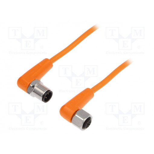 VDOAH040VAS02,5E04STAH040VAS; Cable: for sensors/automation; PIN: 4; M12-M12; 2.5m; plug; plug; IFM ELECTRONIC