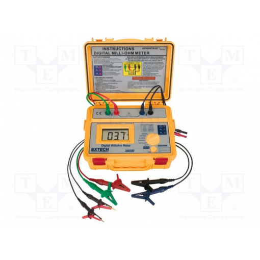 380580; Milli-ohm meter; LCD (1999) 25mm; 0,1m÷200m/2/20/200/2000Ω; EXTECH