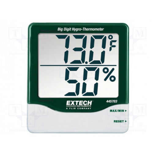 445703; Meter: thermo-hygrometer; -10÷60°C; Accur: ±1°C; 10÷99%RH; EXTECH