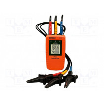 480400; Tester: phase sequence; LCD,graphical; 40÷600VAC; Freq: 15÷400Hz; EXTECH