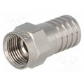 99901410 F-56-ALM; Plug; F; male; straight; 75Ω; RG6; crimped (hex); for cable; CABELCON 99901410 F-56-ALM; Plug; F; male; straight; 75Ω; RG6; crimped (hex); for cable; CABELCON