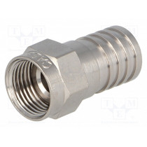 99901410 F-56-ALM; Plug; F; male; straight; 75Ω; RG6; crimped (hex); for cable; CABELCON 99901410 F-56-ALM; Plug; F; male; straight; 75Ω; RG6; crimped (hex); for cable; CABELCON