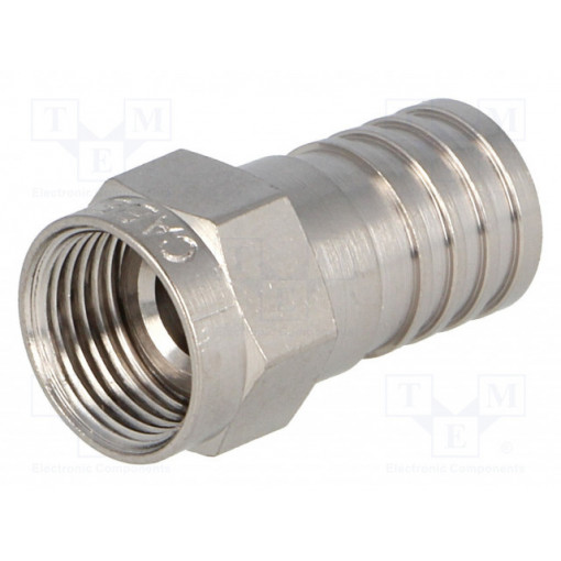 99901410 F-56-ALM; Plug; F; male; straight; 75Ω; RG6; crimped (hex); for cable; CABELCON 99901410 F-56-ALM; Plug; F; male; straight; 75Ω; RG6; crimped (hex); for cable; CABELCON