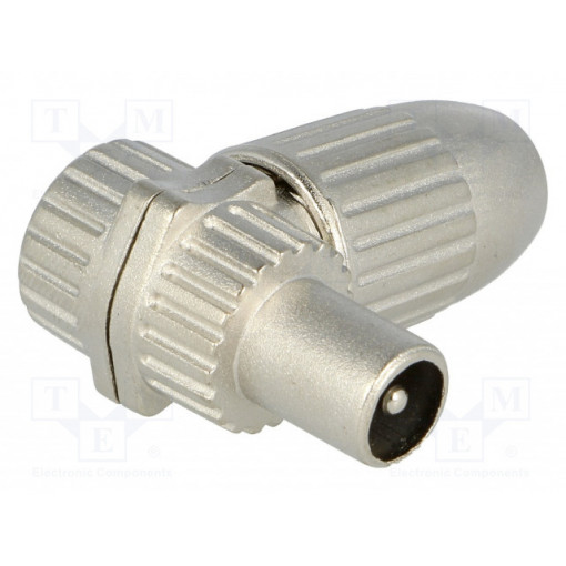 FA-004; Plug; coaxial 9.5mm (IEC 169-2); male; shielded; angled 90°; 75Ω; TELESTE FA-004; Plug; coaxial 9.5mm (IEC 169-2); male; shielded; angled 90°; 75Ω; TELESTE