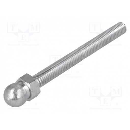 098MM06060M; Pin; M6; Plunger mat: steel; Ø: 10mm; Plating: zinc; Thread len: 60mm; FATH