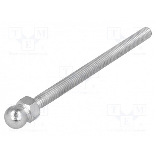 098MM06080M; Pin; M6; Plunger mat: steel; Ø: 10mm; Plating: zinc; Thread len: 80mm; FATH
