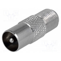 ; Adapter; F socket,coaxial 9.5mm plug; 