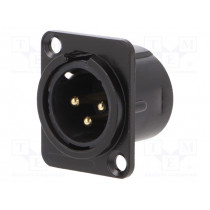 FC61905; Socket; XLR; male; PIN: 3; additional earthing terminal; soldering; CLIFF