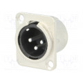 FC61905N; Socket; XLR; female; PIN: 3; soldering; gold-plated; silver; metal; CLIFF FC61905N; Socket; XLR; female; PIN: 3; soldering; gold-plated; silver; metal; CLIFF