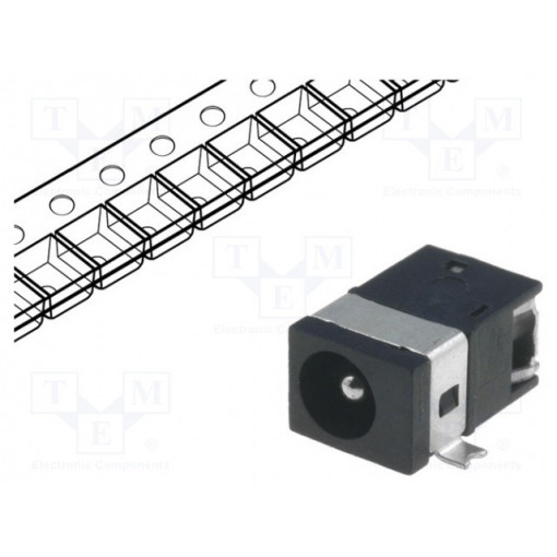 DC8-T (FC68145ST); Socket; DC supply; male; 3,5/1,3mm; MINI; SMT; 1A; 12VDC; horizontal; CLIFF