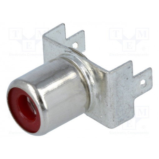 PHS-7A RED; Socket; RCA; female; straight; THT; nickel plated; Marker: red; CLIFF