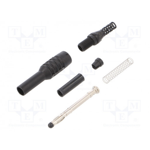 FCR6381B; Plug; 4mm banana; 10A; 1kVAC; black; insulated,with sliding cover; CLIFF