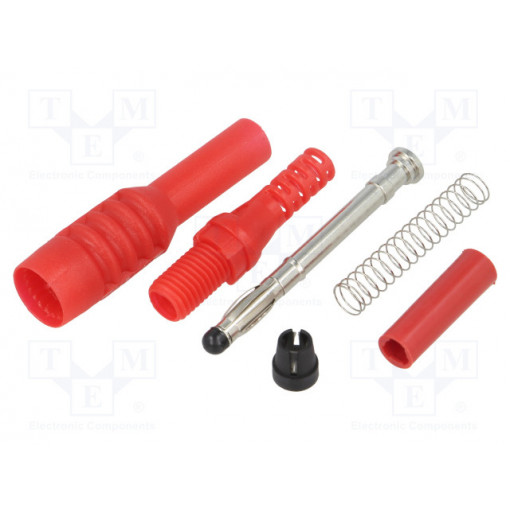 FCR6381R; Plug; 4mm banana; 10A; 1kVAC; red; insulated,with sliding cover; CLIFF