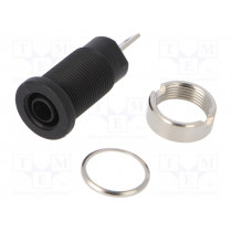 FCR73575B; Socket; 4mm banana; 24A; 1000VDC; 24.5mm; yellow; nickel plated; CLIFF