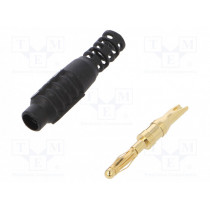 FCR7365B; Plug; 2mm banana; 10A; 30VAC; 60VDC; black; Connection: soldering; CLIFF