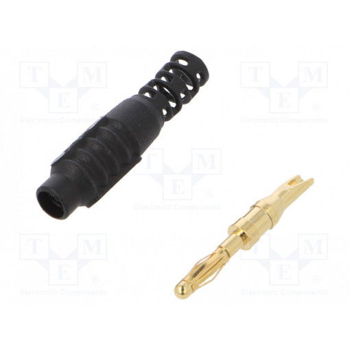 FCR7365B; Plug; 2mm banana; 10A; 30VAC; 60VDC; black; Connection: soldering; CLIFF