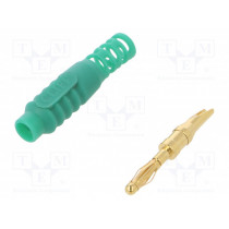FCR7365G; Plug; 2mm banana; 10A; 30VAC; 60VDC; green; Connection: soldering; CLIFF