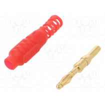 FCR7365R; Plug; 2mm banana; 10A; 30VAC; 60VDC; red; Connection: soldering; CLIFF