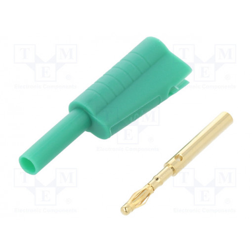 FCR7366G; Plug; 2mm banana; 10A; 30VAC; 60VDC; green; Connection: soldering; CLIFF