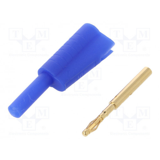 FCR7366L; Plug; 2mm banana; 10A; 30VAC; 60VDC; blue; Connection: soldering; CLIFF