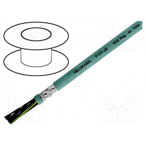 16405; Wire; F-CY-JZ; 21G1,5mm2; tinned copper braid; PVC; grey; 300/500V; HELUKABEL