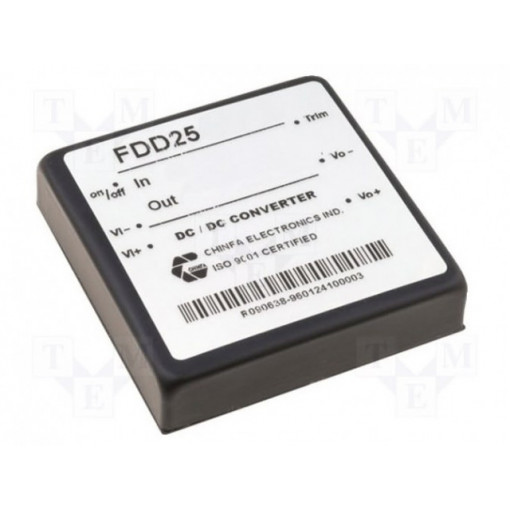 FDD25-12S1; Converter: DC/DC; 25W; Uin: 9÷18V; 12VDC; Iout: 2.1A; 70g; CHINFA ELECTRONICS