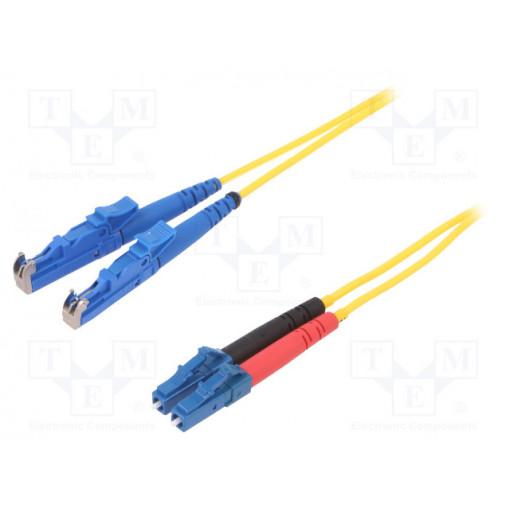G-LC-E2-S-003.0-DX-A-18-Y; Fiber patch cord; E2/UPC,LC/UPC; 3m; Optical fiber: 9/125um; FIBRAIN
